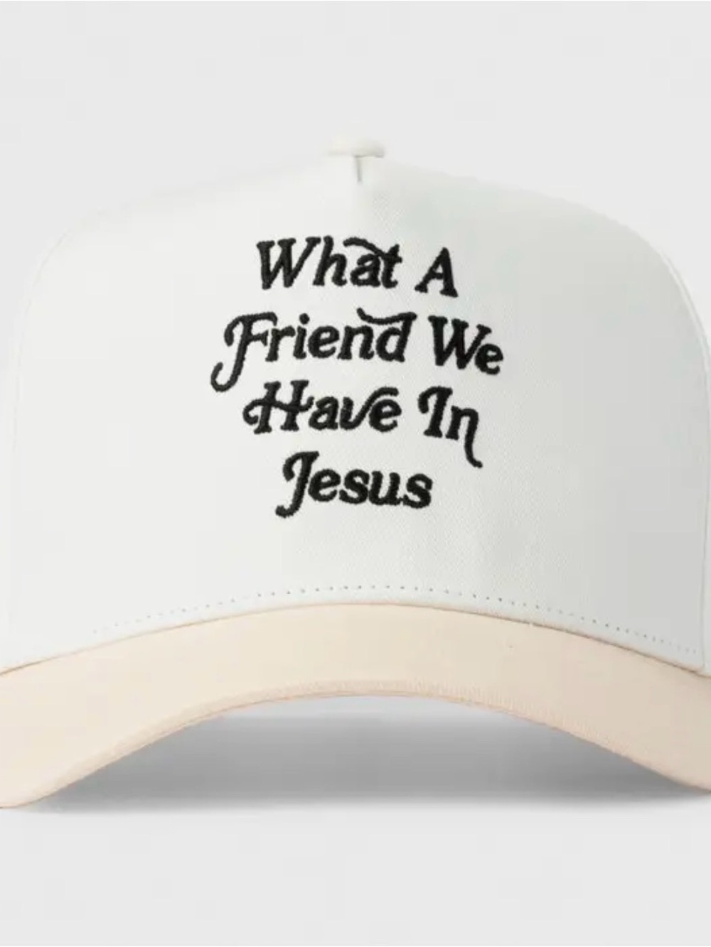 Embroidered Message White Baseball Cap – Inspirational Script - Picture 2 of 2